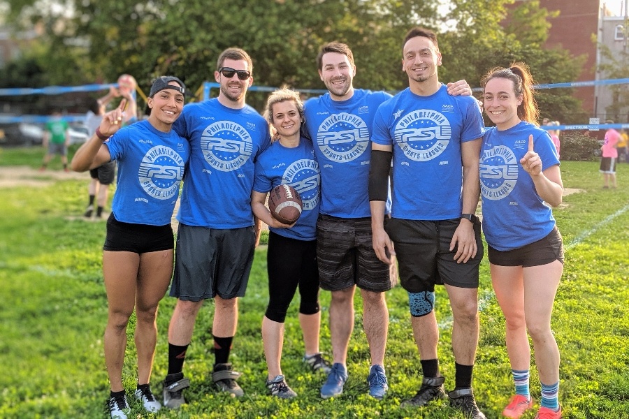 Group of adult athletes